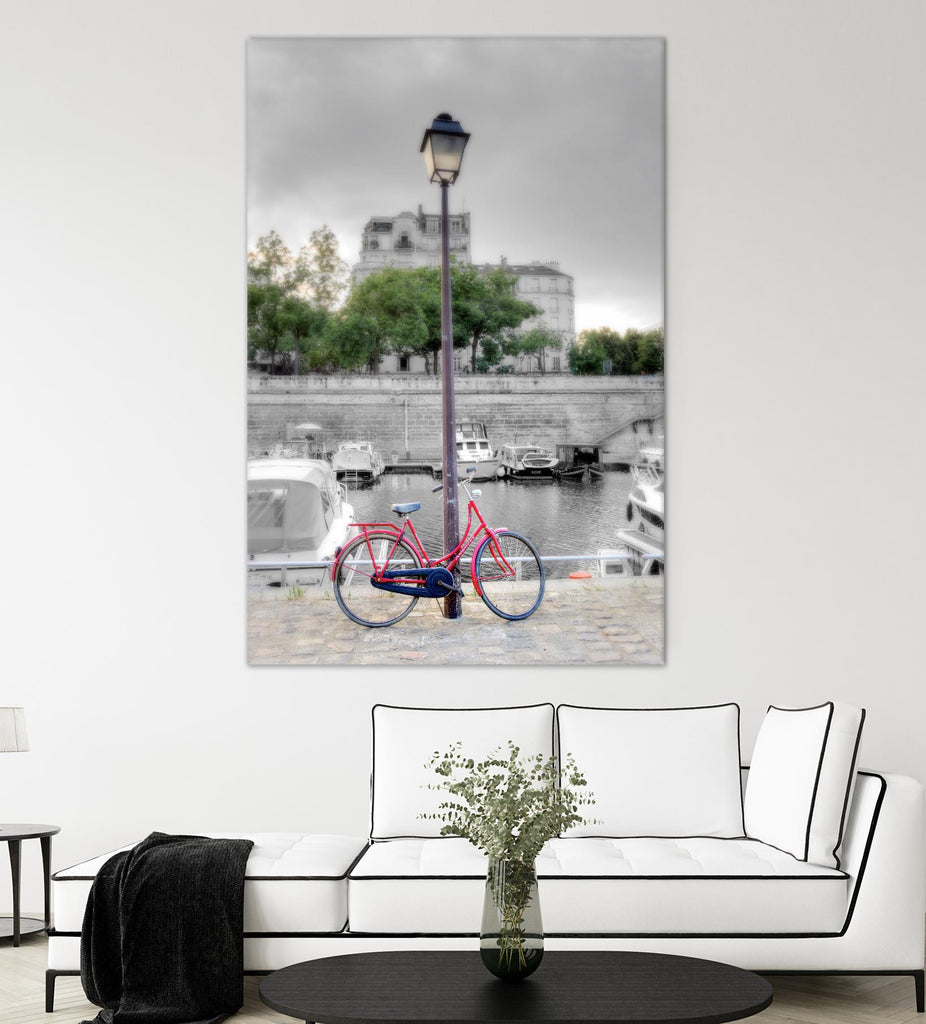 Bicycle St Martin Canal #1 by Alan Blaustein on GIANT ART - multicolor photography; landscapes; people/places
