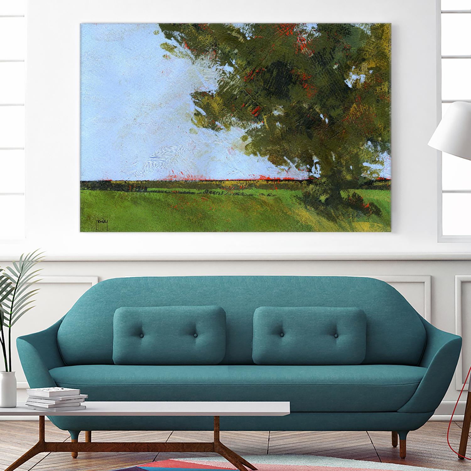 Autumn Oak and Empty Fields by Paul Bailey on GIANT ART - multicolor landscapes; contemporary