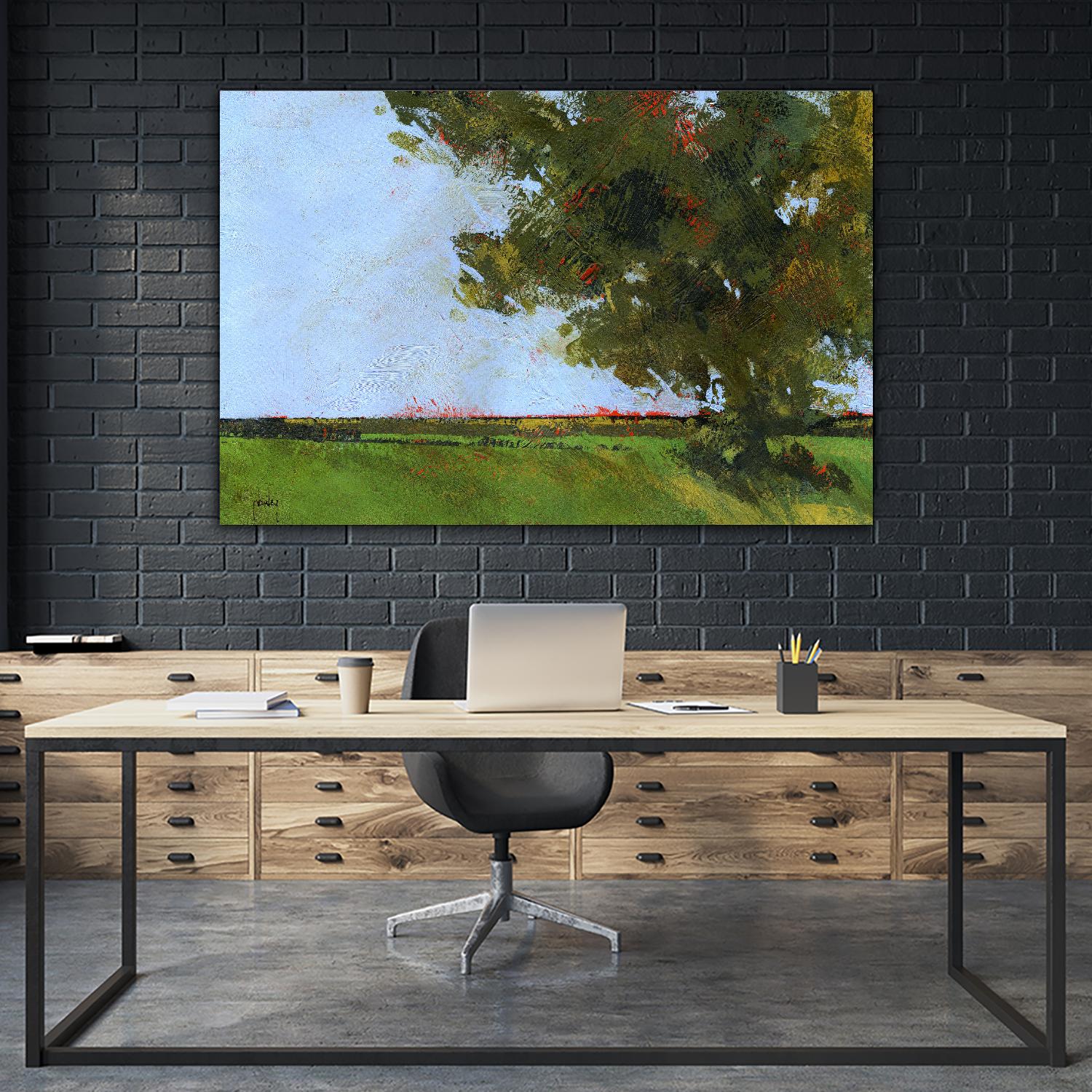 Autumn Oak and Empty Fields by Paul Bailey on GIANT ART - multicolor landscapes; contemporary