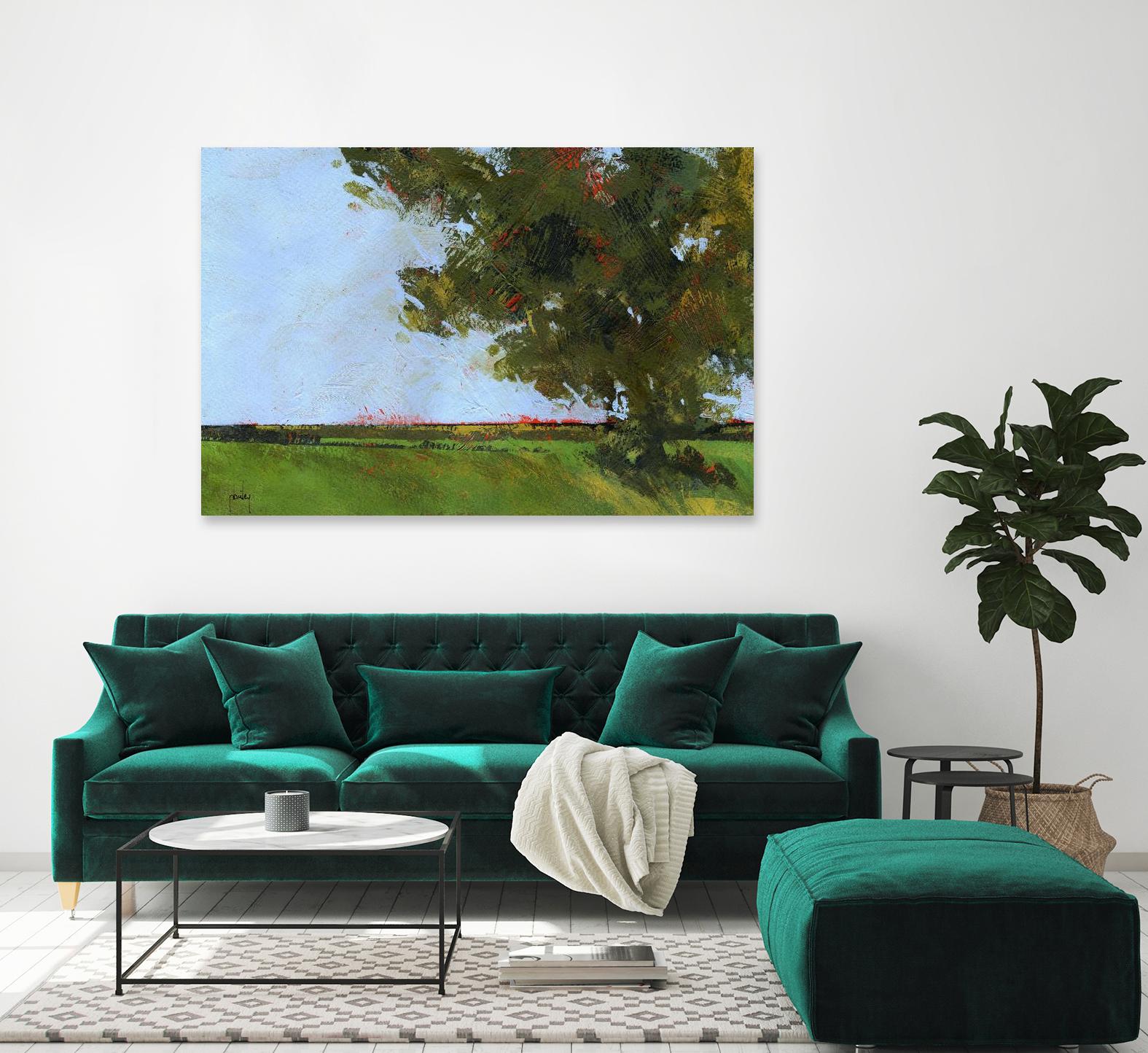 Autumn Oak and Empty Fields by Paul Bailey on GIANT ART - multicolor landscapes; contemporary