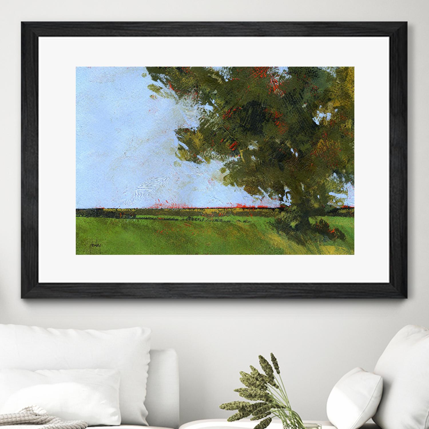 Autumn Oak and Empty Fields by Paul Bailey on GIANT ART - multicolor landscapes; contemporary