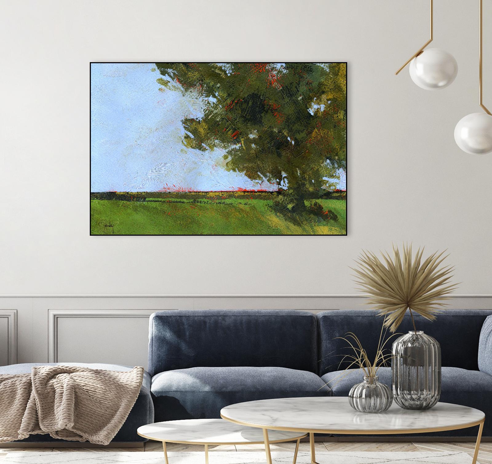 Autumn Oak and Empty Fields by Paul Bailey on GIANT ART - multicolor landscapes; contemporary