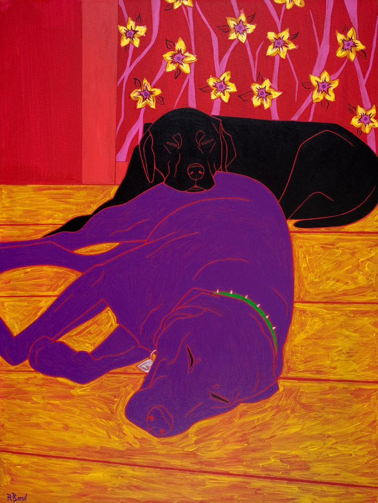 Let Sleeping Dogs Lie by Angela Bond on GIANT ART - multicolor animals; contemporary