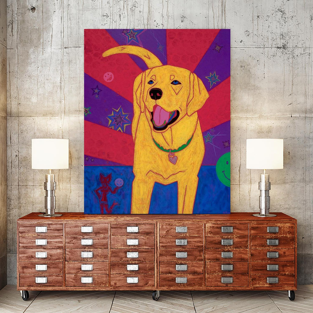 Yellow Happiness by Angela Bond on GIANT ART - multicolor animals; contemporary