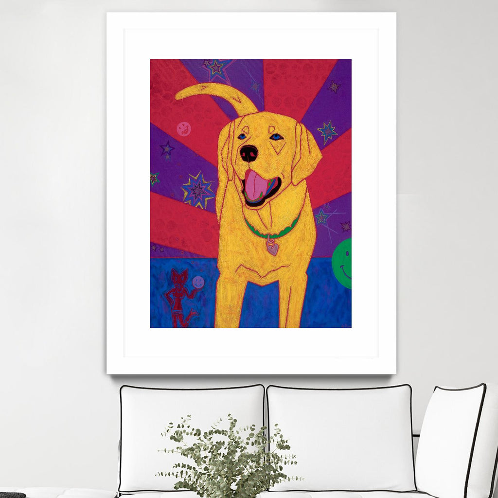 Yellow Happiness by Angela Bond on GIANT ART - multicolor animals; contemporary