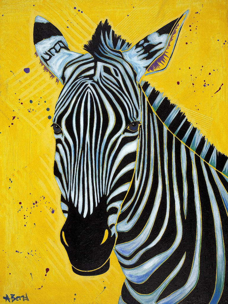 Zèbre par Angela Bond sur GIANT ART - animaux multicolores ; contemporain