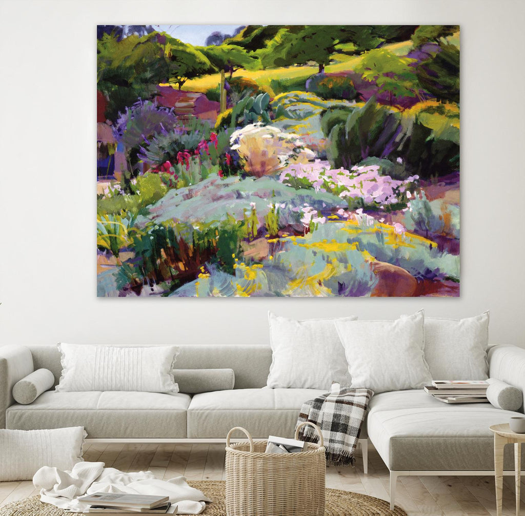 Hillside Garden by Marcia Burtt on GIANT ART - multicolor landscapes; contemporary