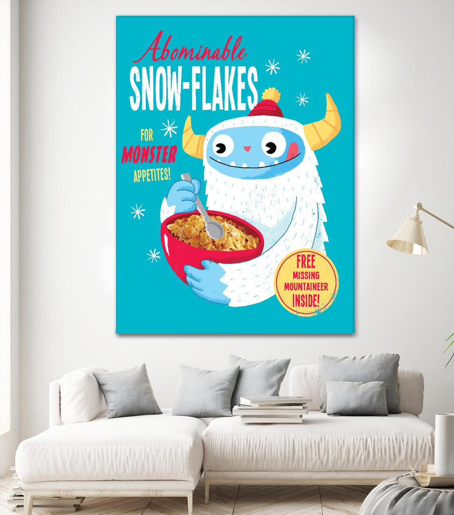 Abominable Snowflakes par Michael Buxton sur GIANT ART - surréalisme urbain/pop multicolore ; nouveauté ; enfants ; cuisine