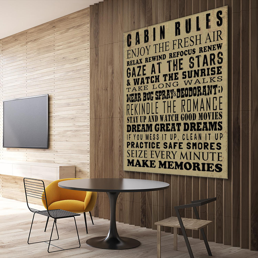 Cabin Rules by Jim Baldwin on GIANT ART - multicolor inspirational