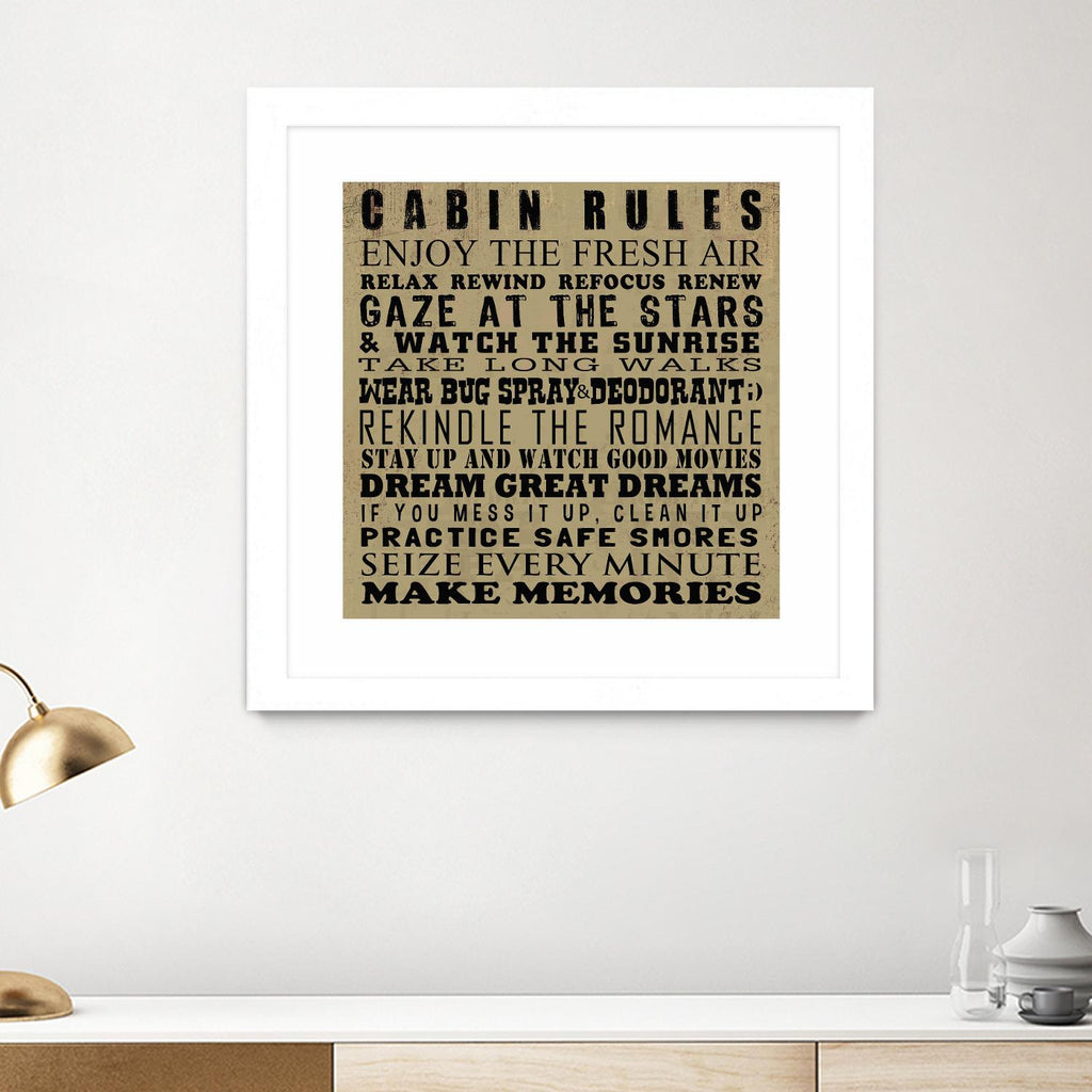 Cabin Rules by Jim Baldwin on GIANT ART - multicolor inspirational