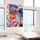 Gold Flowers by Justin Copeland on GIANT ART - multicolor ethnic; figurative; contemporary