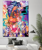 Gold Flowers by Justin Copeland on GIANT ART - multicolor ethnic; figurative; contemporary