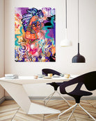 Gold Flowers by Justin Copeland on GIANT ART - multicolor ethnic; figurative; contemporary