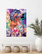 Gold Flowers by Justin Copeland on GIANT ART - multicolor ethnic; figurative; contemporary