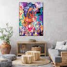 Gold Flowers by Justin Copeland on GIANT ART - multicolor ethnic; figurative; contemporary