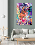 Gold Flowers by Justin Copeland on GIANT ART - multicolor ethnic; figurative; contemporary