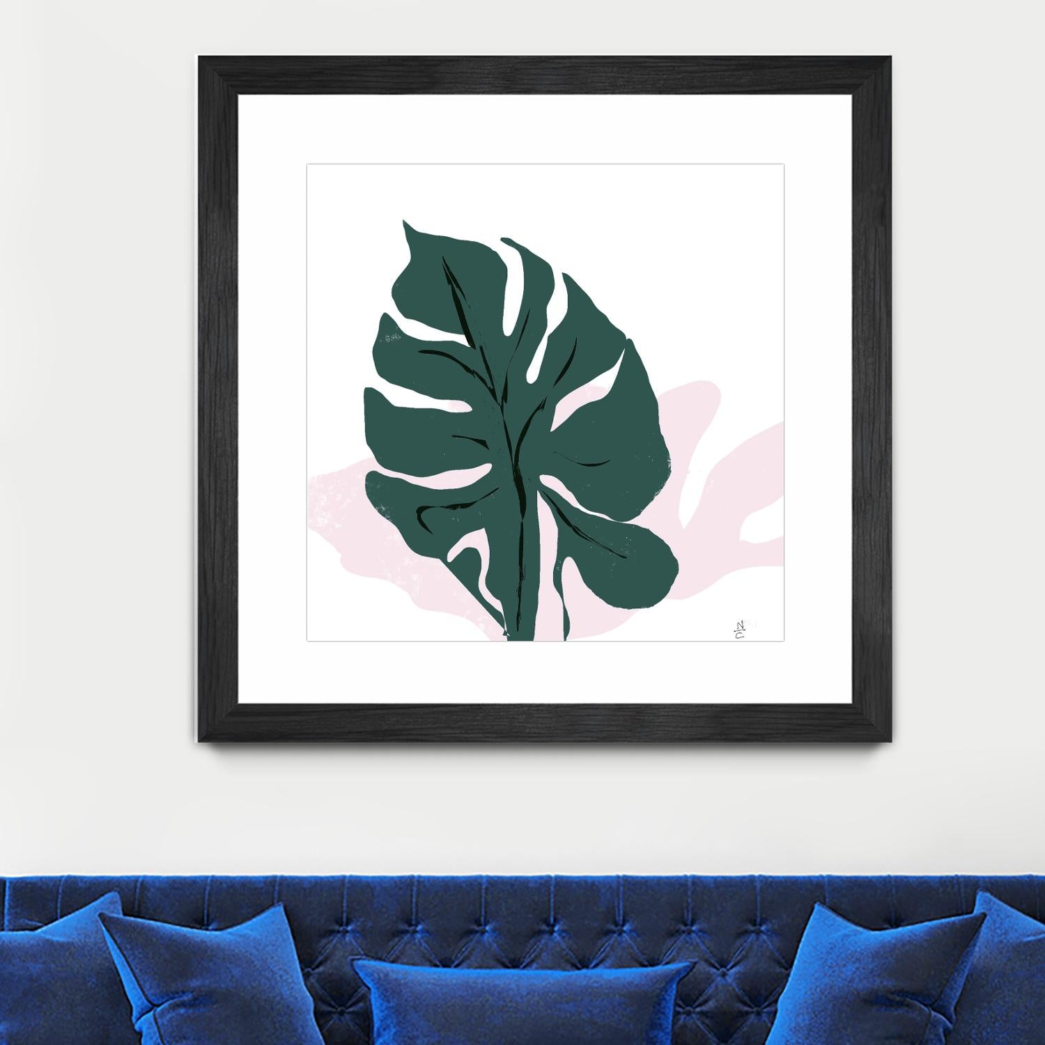 Pink Shadow by Niya Christine on GIANT ART - green contemporary, floral/still life, leaves