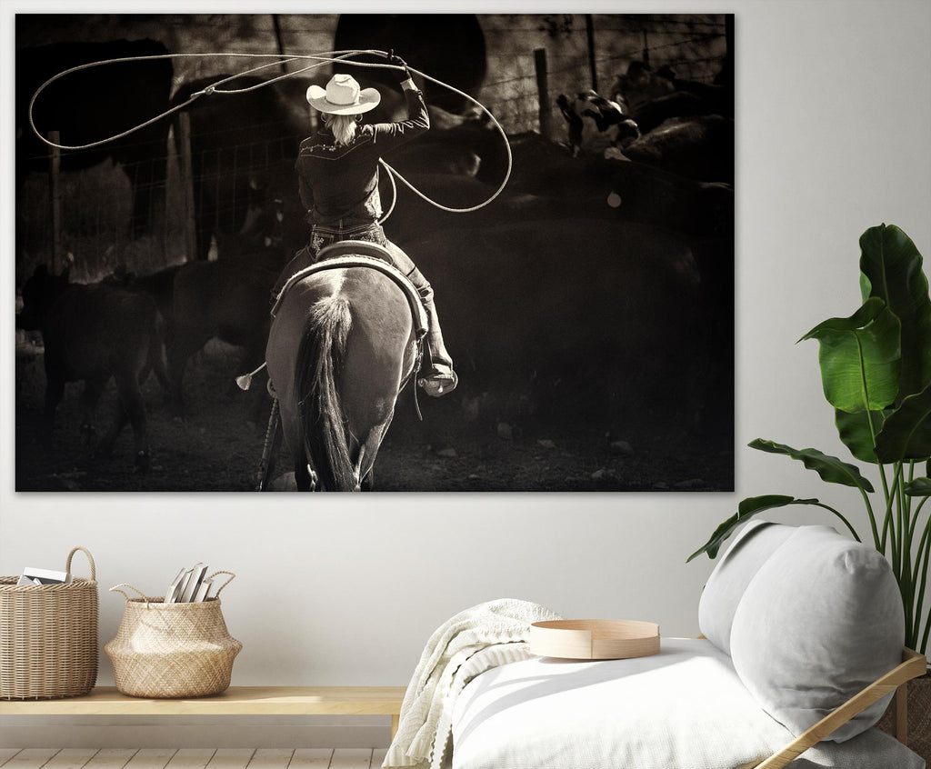 American Cowgirl par Lisa Dearing sur GIANT ART - photographie multicolore ; animaux ; figuratif