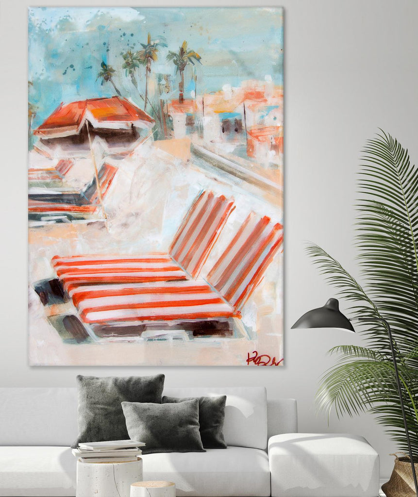 Le salon par Kym De Los Reyes sur GIANT ART - multi-côtes, contemporain, paysages, plages, palmiers, tropical