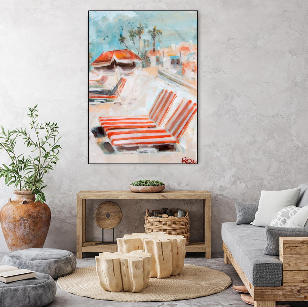 The Lounge by Kym De Los Reyes on GIANT ART - multi coastal, contemporary, landscapes, beaches, palm trees, tropical