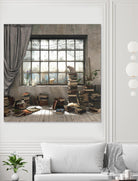 Introvert by Cynthia Decker on GIANT ART - multi children, contemporary, animals, cats, dogs, windows