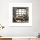 Introvert by Cynthia Decker on GIANT ART - multi children, contemporary, animals, cats, dogs, windows