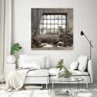 Introvert by Cynthia Decker on GIANT ART - multi children, contemporary, animals, cats, dogs, windows