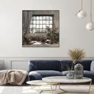 Introvert by Cynthia Decker on GIANT ART - multi children, contemporary, animals, cats, dogs, windows