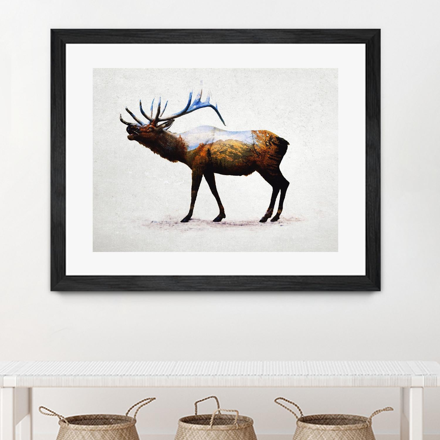 Rocky Mountain Elk by Davies Babies on GIANT ART - white animals