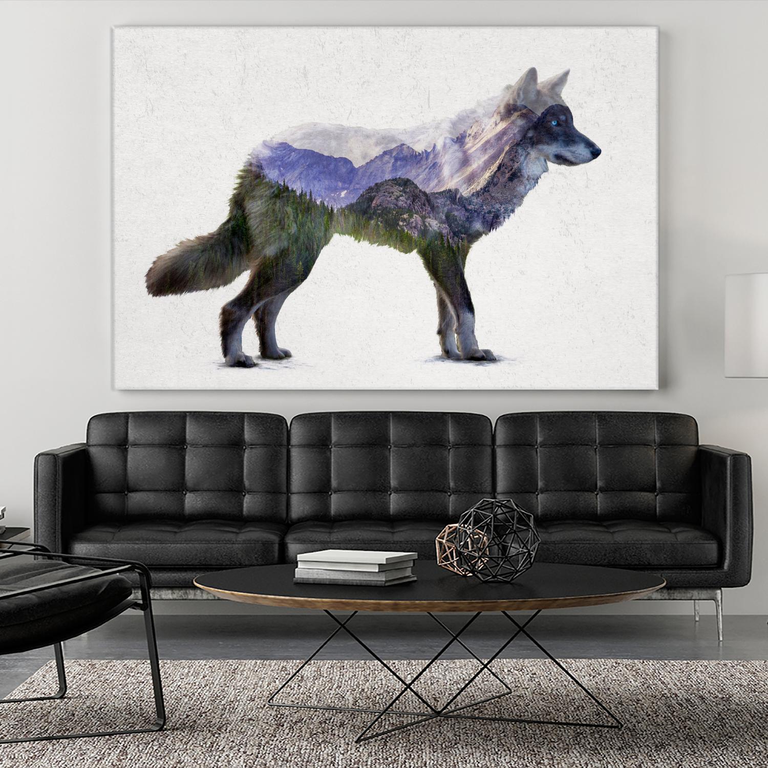 Rocky Mountain Grey Wolf by Davies Babies on GIANT ART - white animals