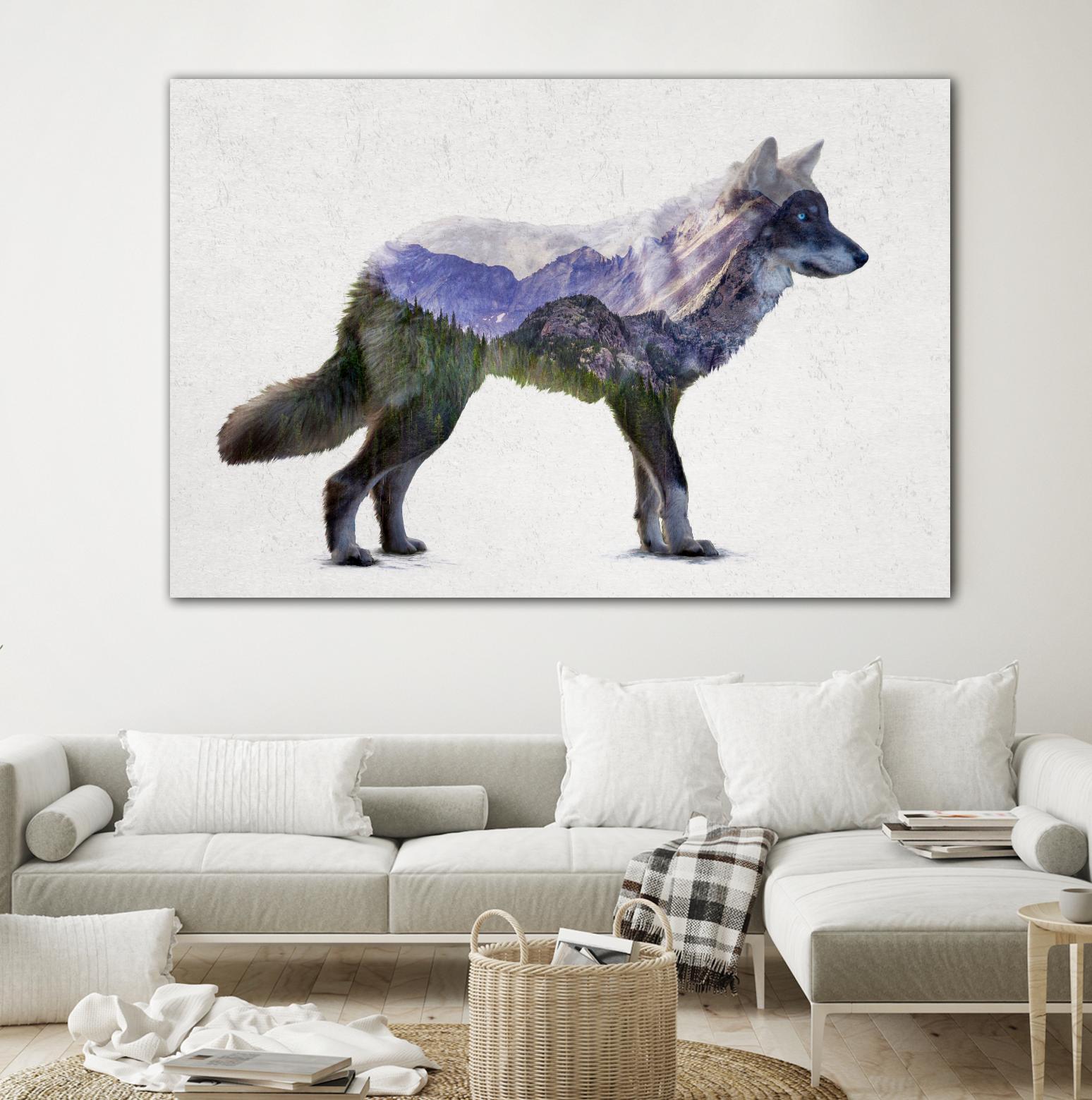 Rocky Mountain Grey Wolf by Davies Babies on GIANT ART - white animals
