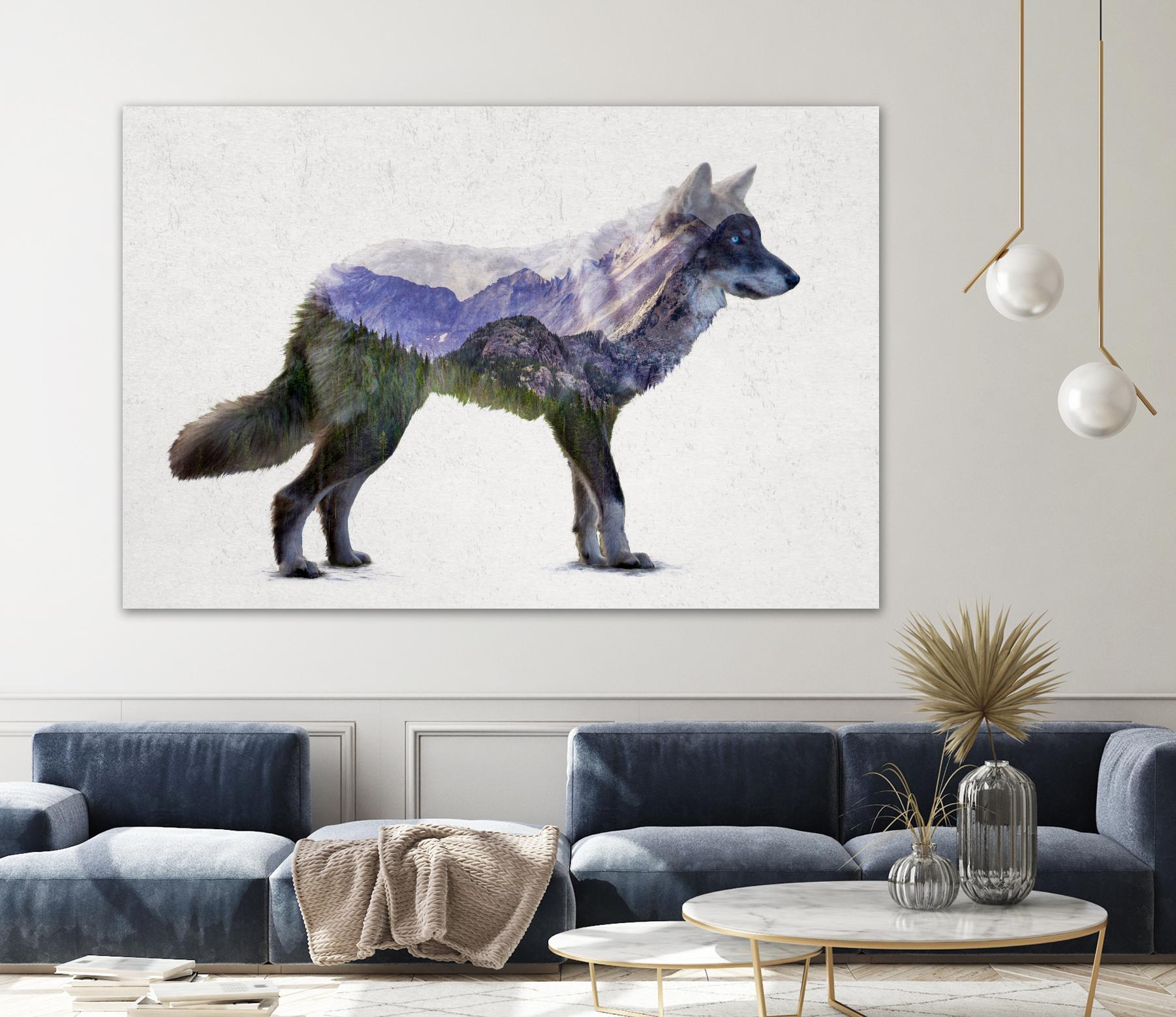 Rocky Mountain Grey Wolf by Davies Babies on GIANT ART - white animals