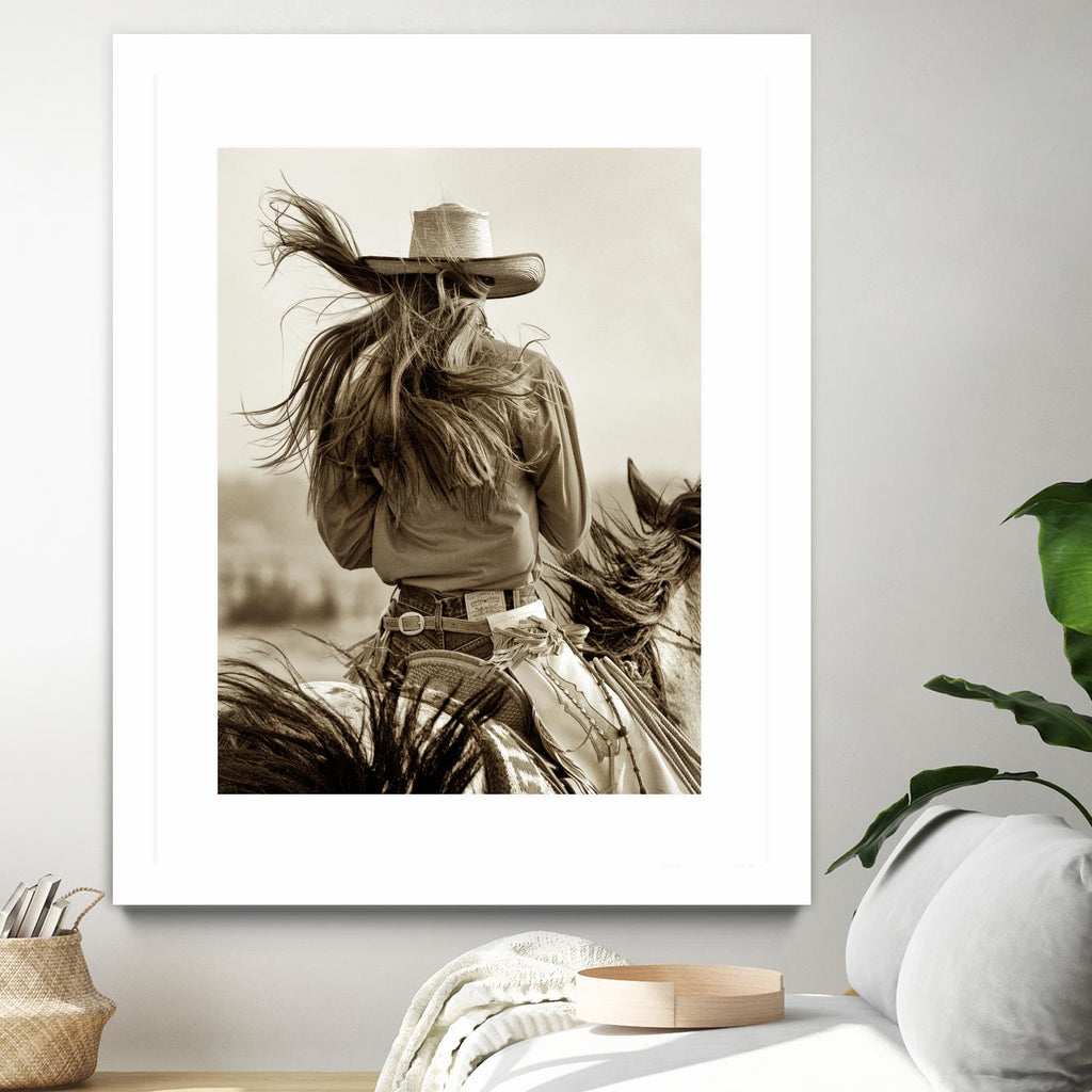 Cowgirl de Lisa Dearing sur GIANT ART - look country beige