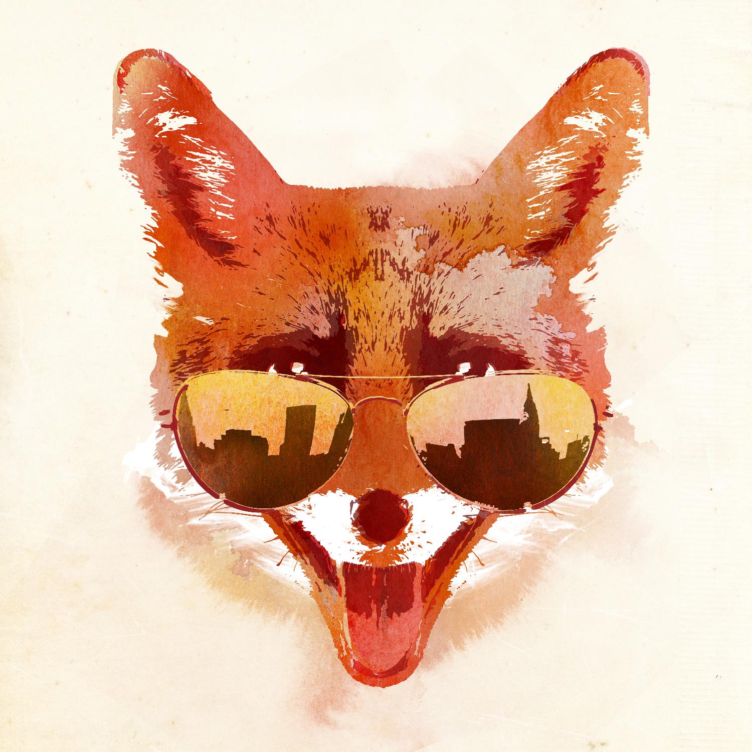 Big Town Fox de Robert Farkas sur GIANT ART - animaux beiges