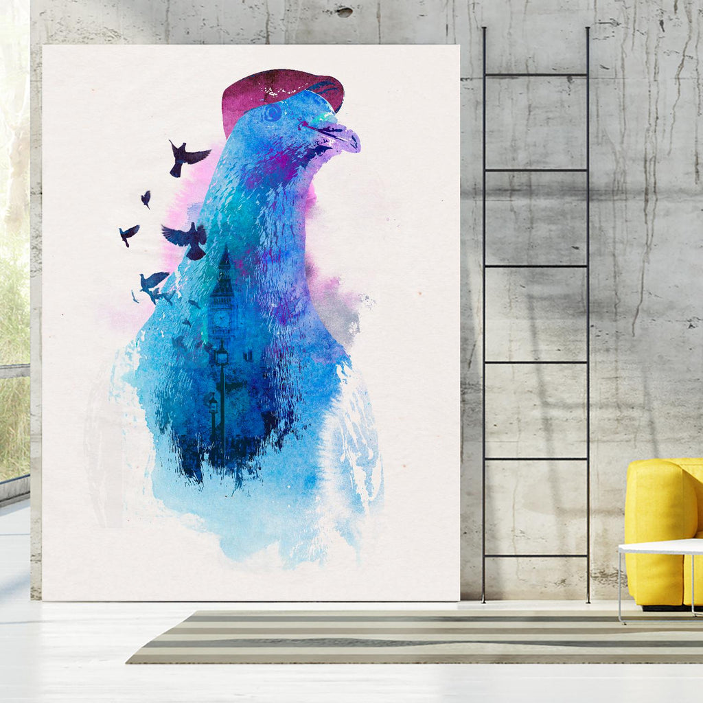 Everybody Flies to London by Robert Farkas on GIANT ART - pink animals