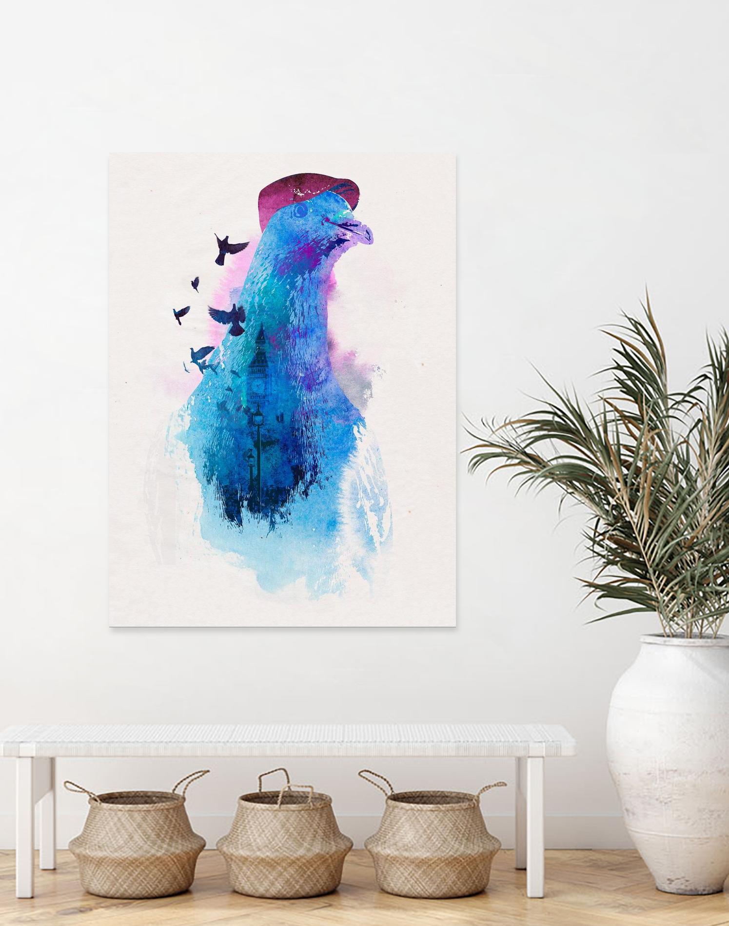 Everybody Flies to London by Robert Farkas on GIANT ART - pink animals