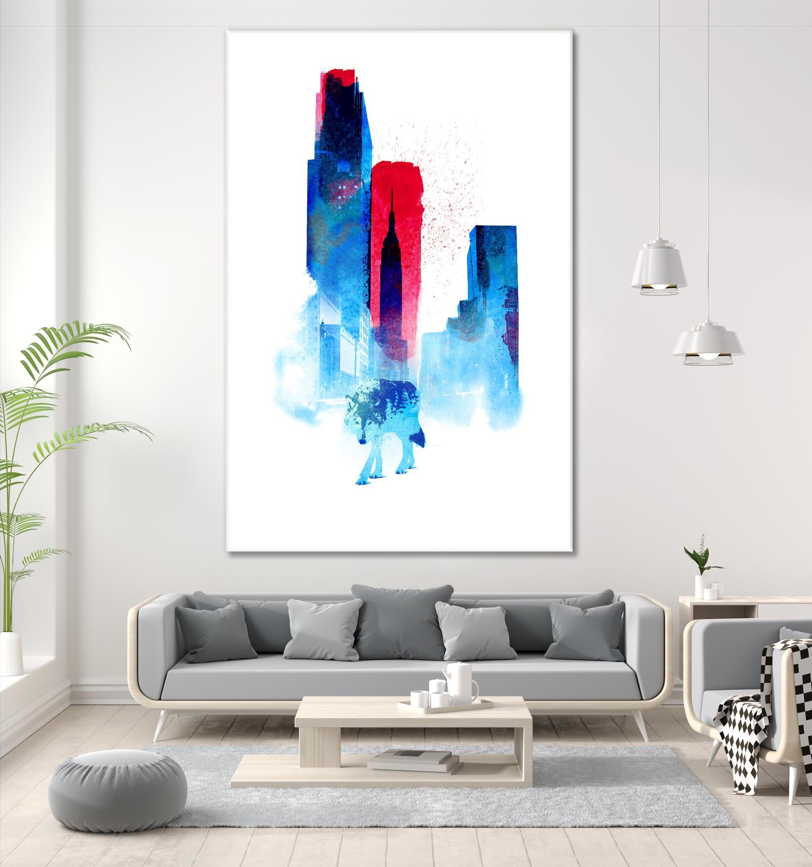 The Wolf of the City by Robert Farkas on GIANT ART - pink men and women