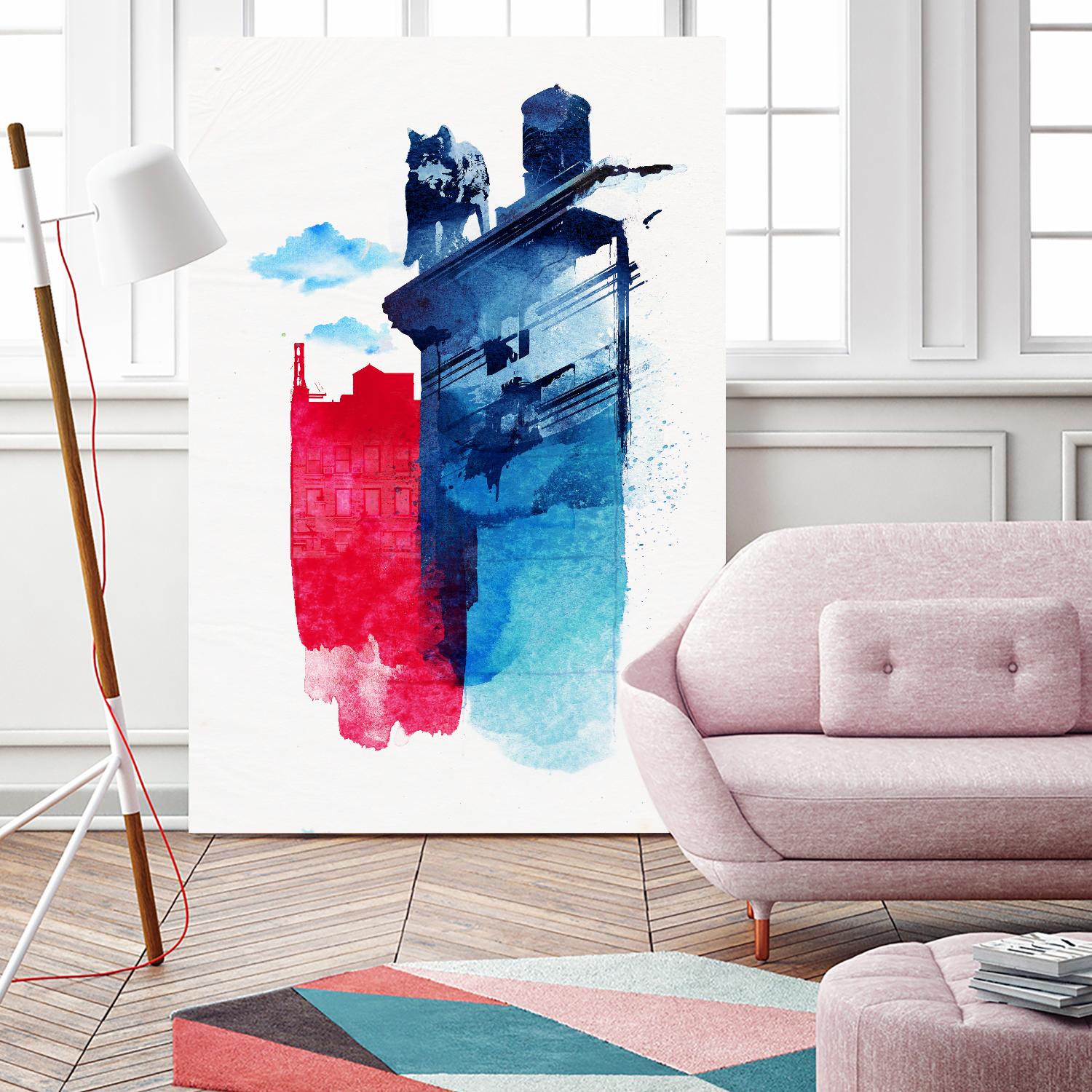 This is my Town by Robert Farkas on GIANT ART - pink city scene