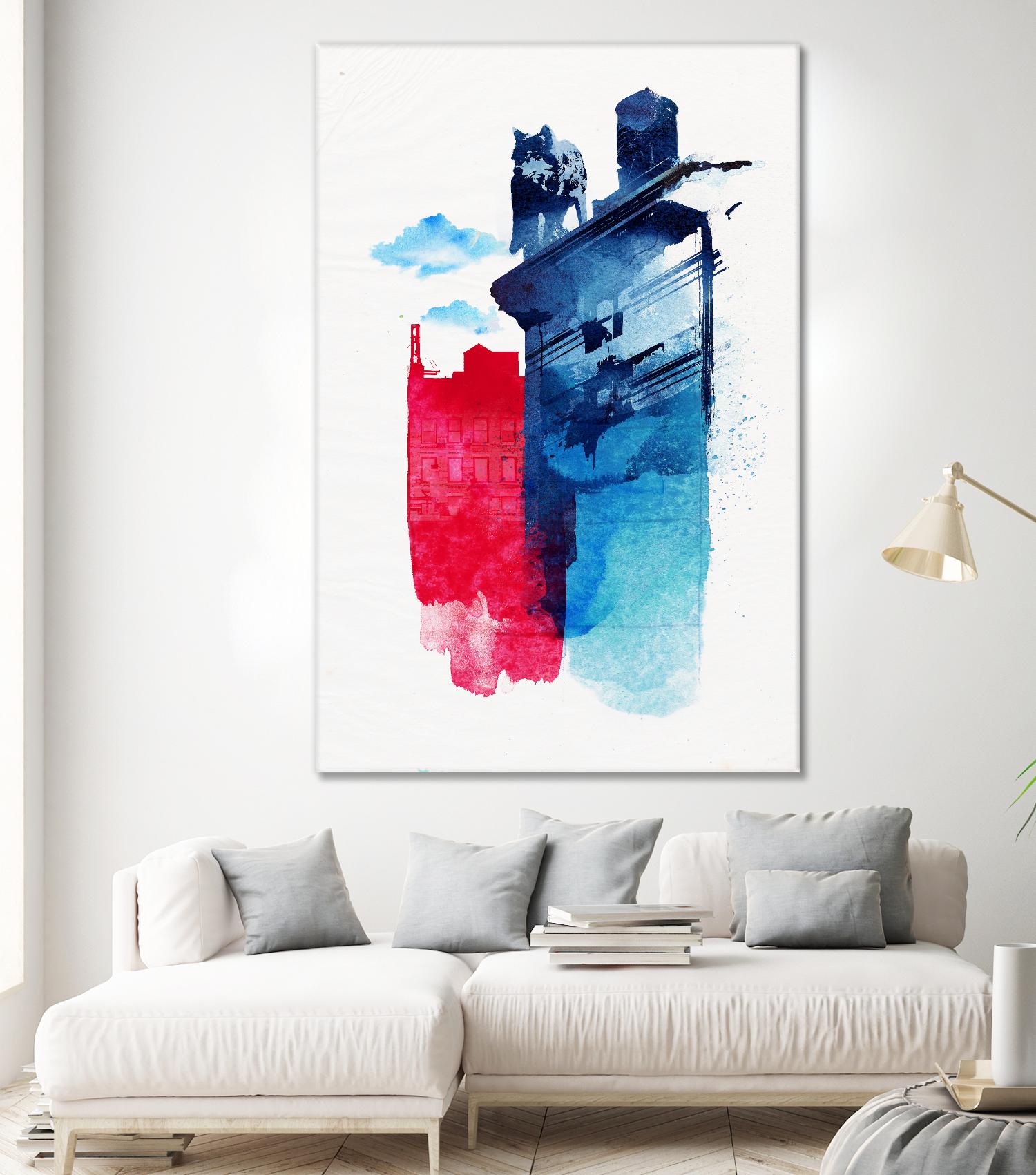 This is my Town by Robert Farkas on GIANT ART - pink city scene