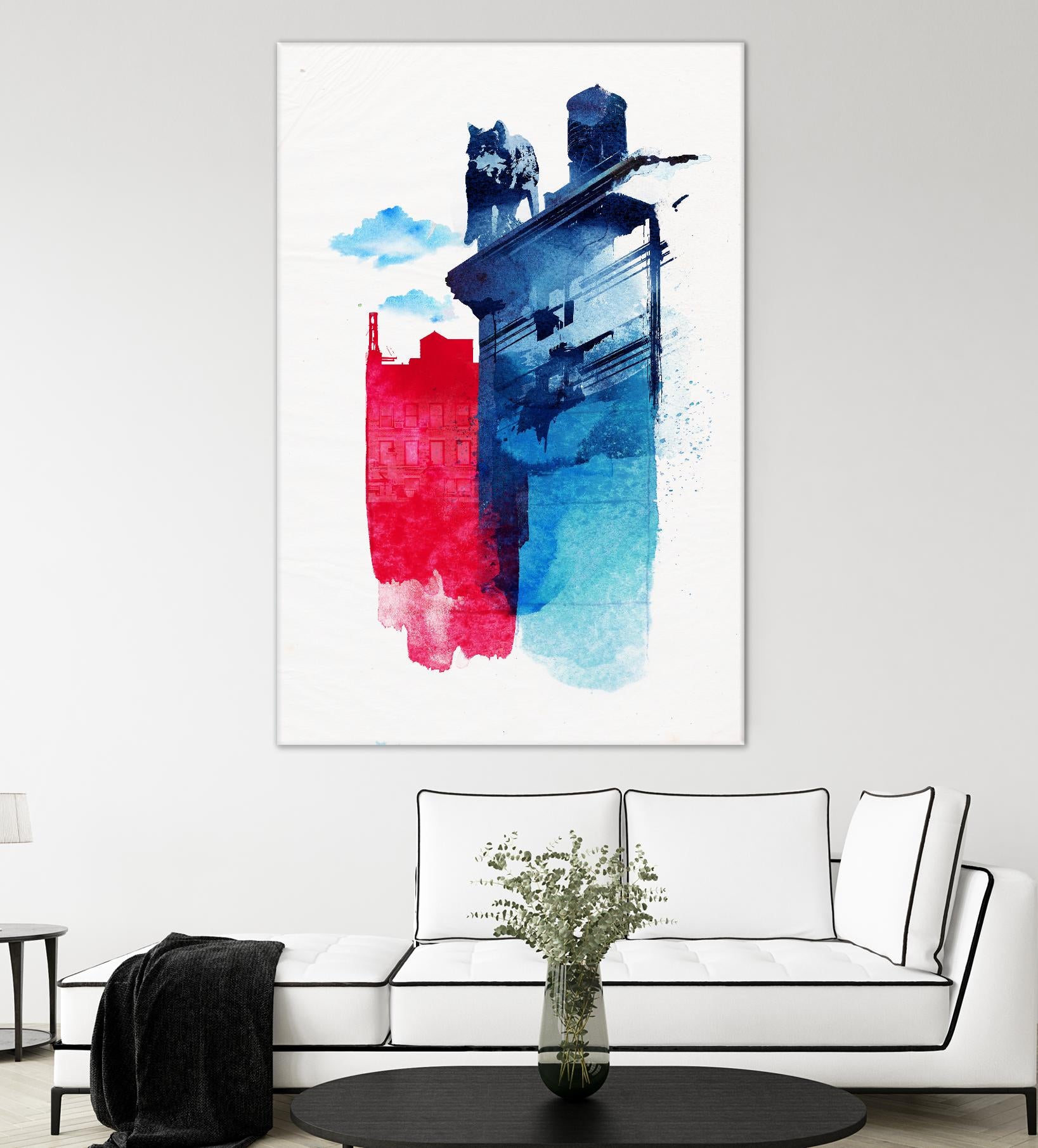 This is my Town by Robert Farkas on GIANT ART - pink city scene