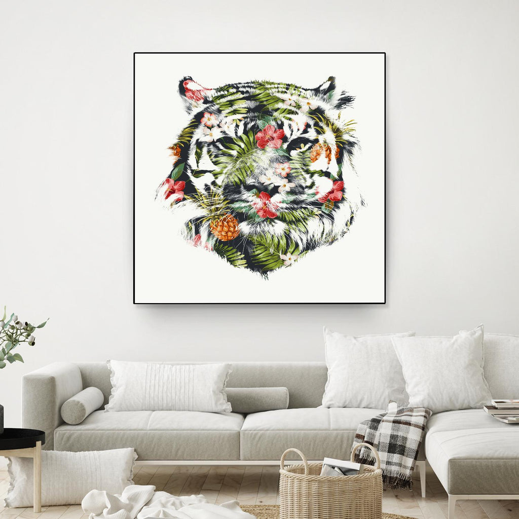 Tropical Tiger by Robert Farkas on GIANT ART - green animals
