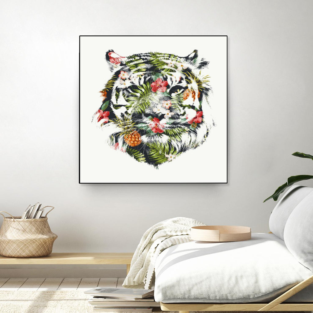 Tropical Tiger by Robert Farkas on GIANT ART - green animals