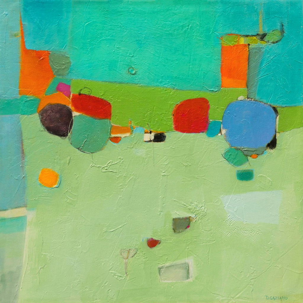 A Skip and a Roll de Dorothy Gaziano sur GIANT ART - vert abstrait