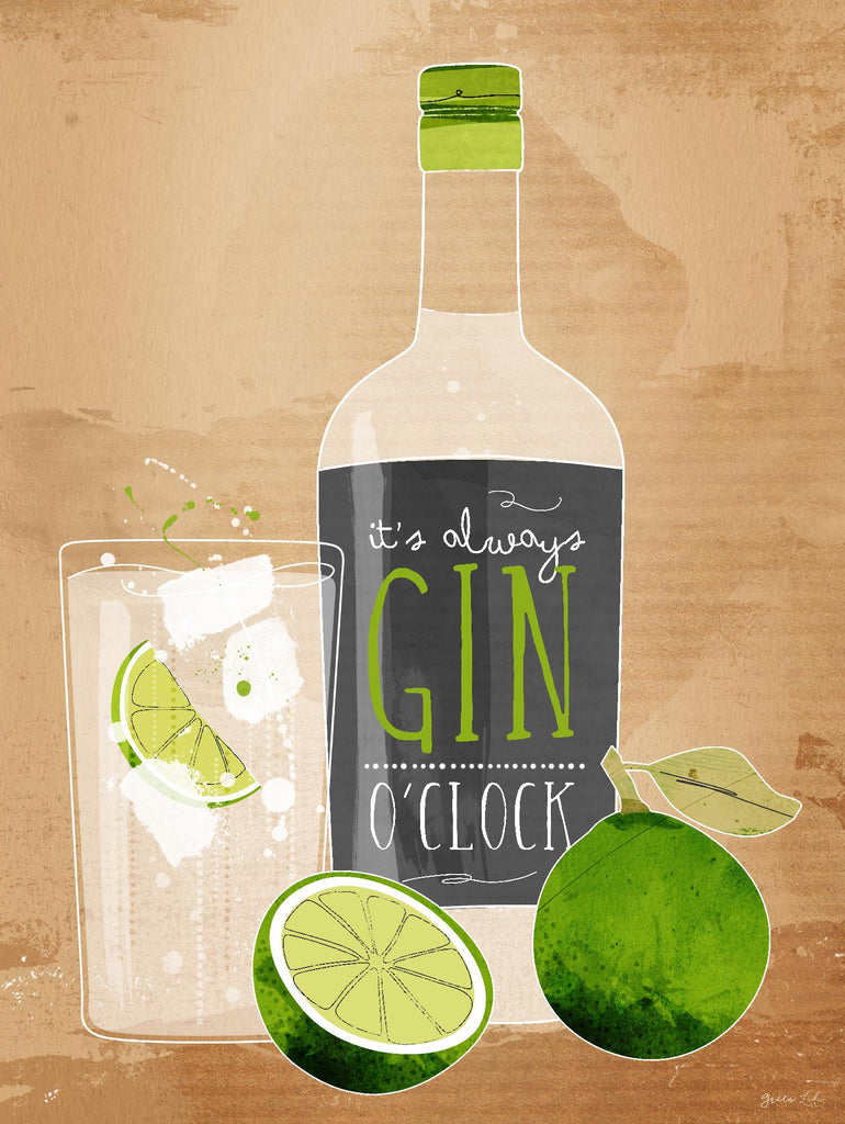 Gin O'Clock de Green Lili sur GIANT ART - cuisine multicolore