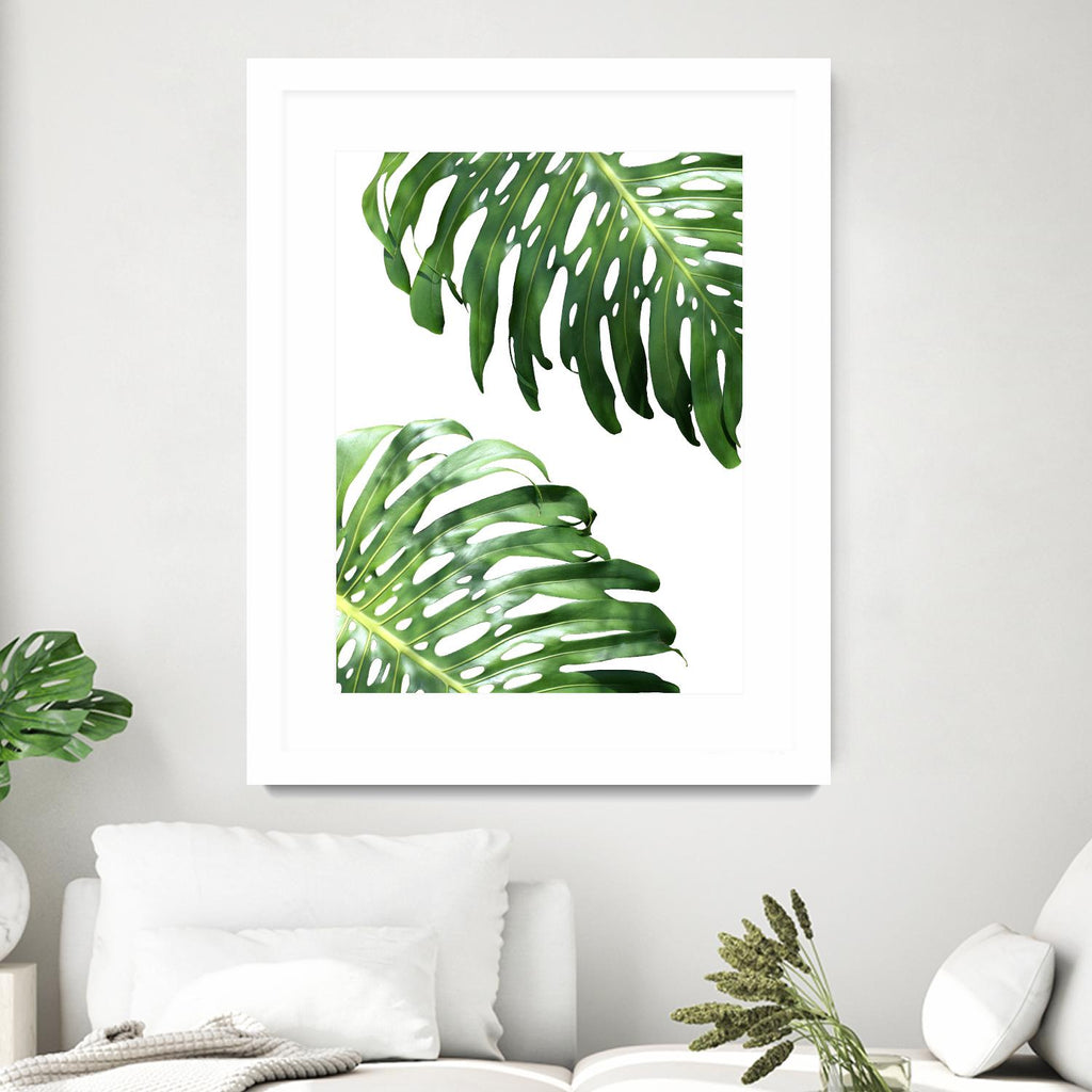Double Philodendron (color) by Lexie Greer on GIANT ART - green botanical leaves