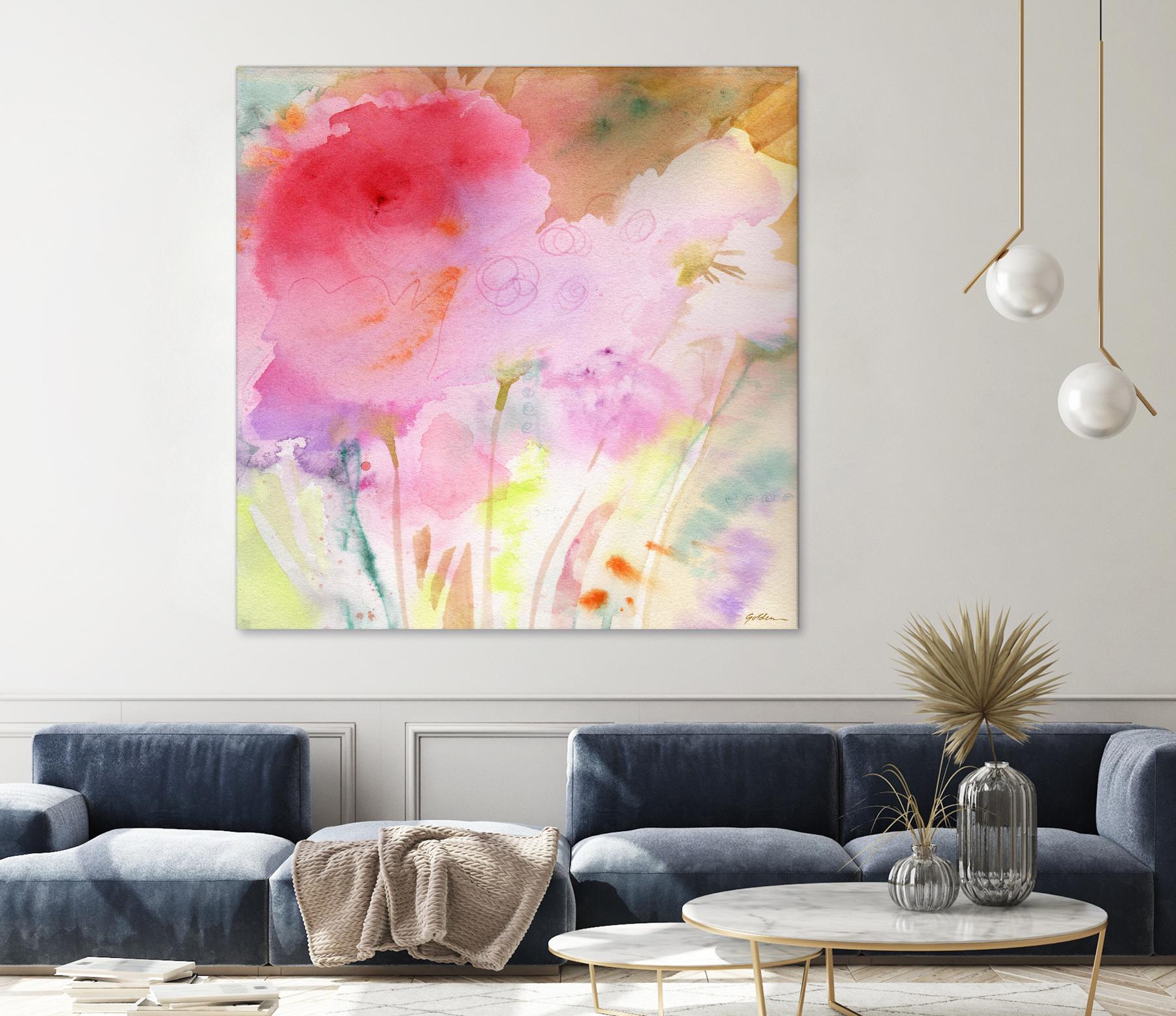 Pink Whisper by Sheila Golden on GIANT ART - multicolor contemporary; floral/still life; abstracts