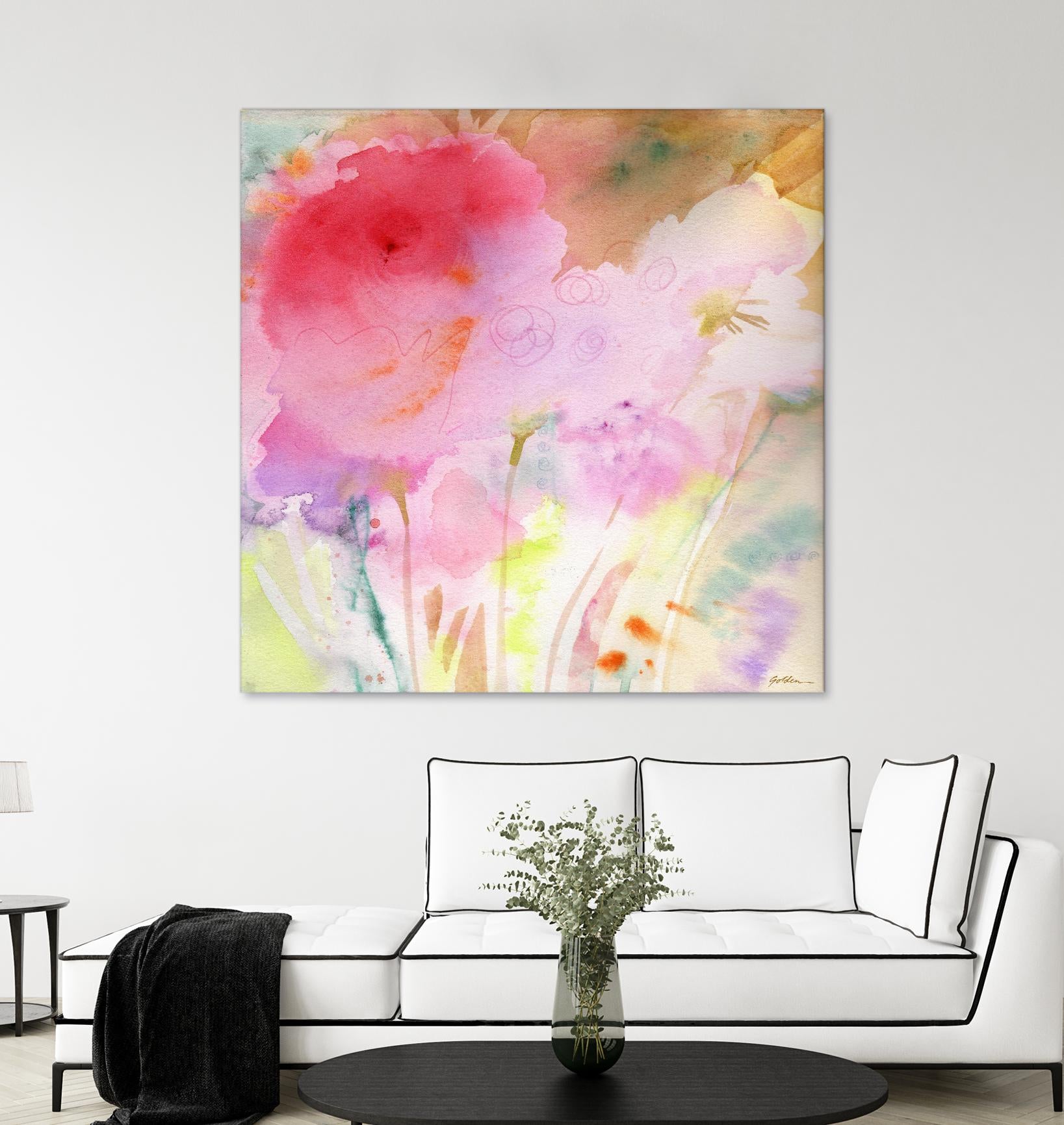 Pink Whisper by Sheila Golden on GIANT ART - multicolor contemporary; floral/still life; abstracts