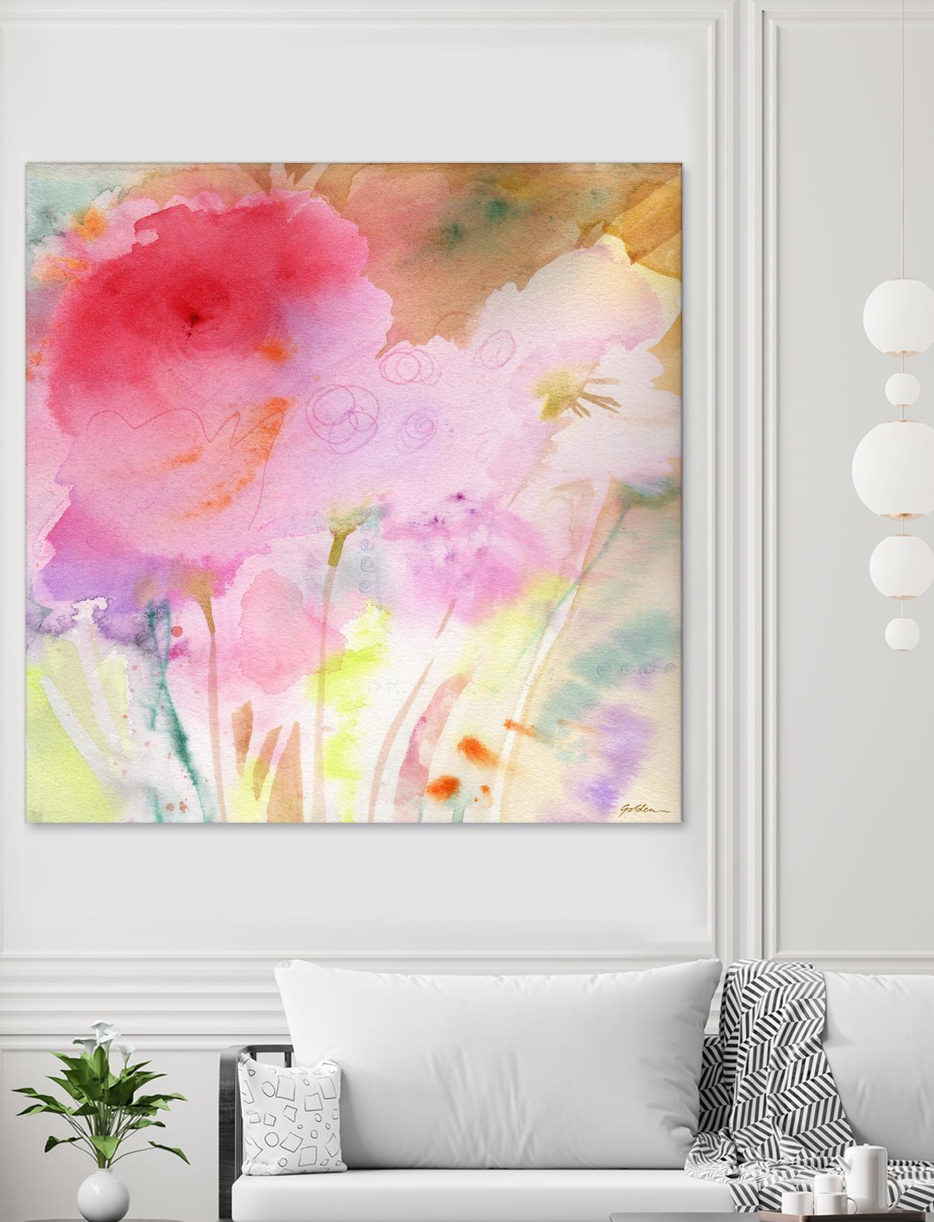Pink Whisper by Sheila Golden on GIANT ART - multicolor contemporary; floral/still life; abstracts