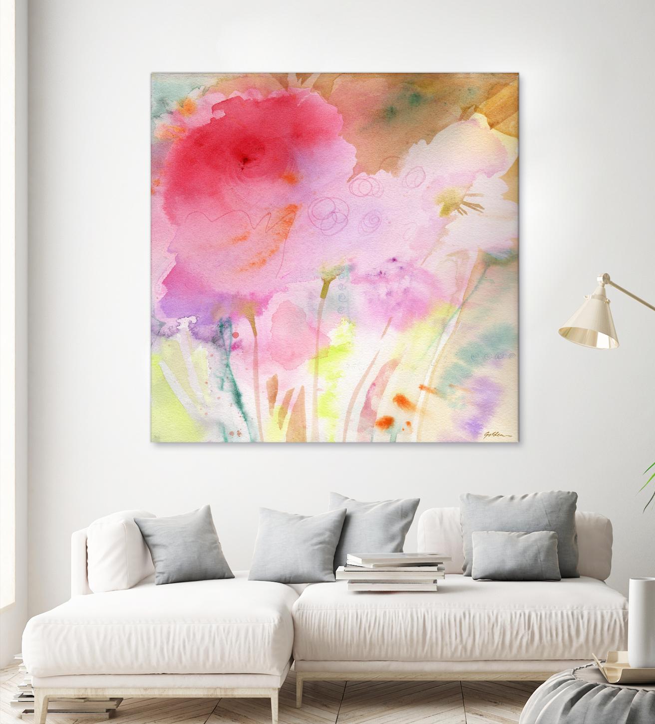 Pink Whisper by Sheila Golden on GIANT ART - multicolor contemporary; floral/still life; abstracts