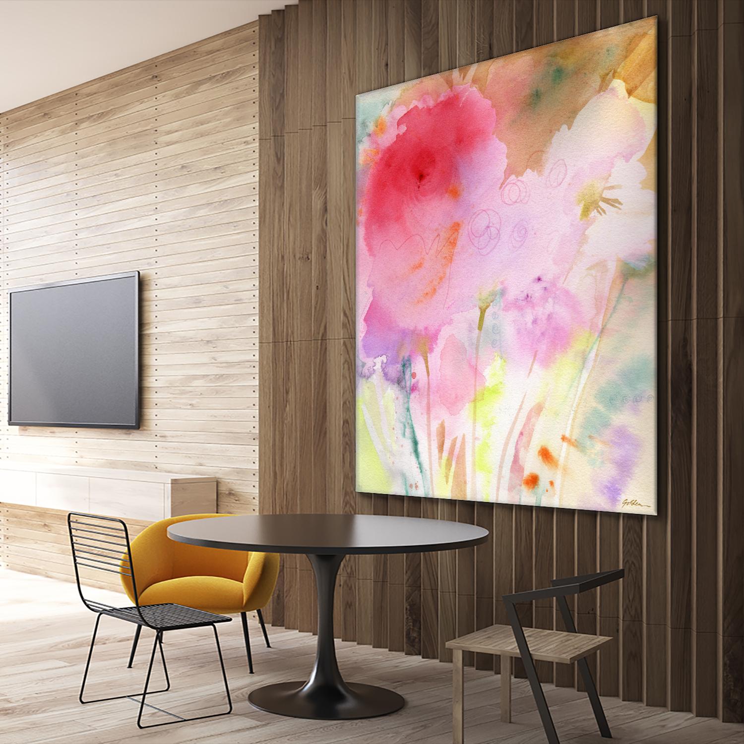 Pink Whisper by Sheila Golden on GIANT ART - multicolor contemporary; floral/still life; abstracts